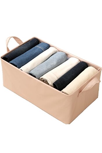 Camy Storage Box Type Basket, Leather Material, Foldable, 47x28x20 cm, 26L, Metal Frame, with Handles