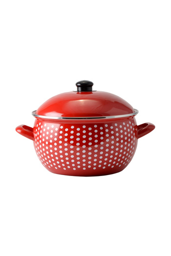Perfect Home Enamel Pot with Lid 4.8L Dots