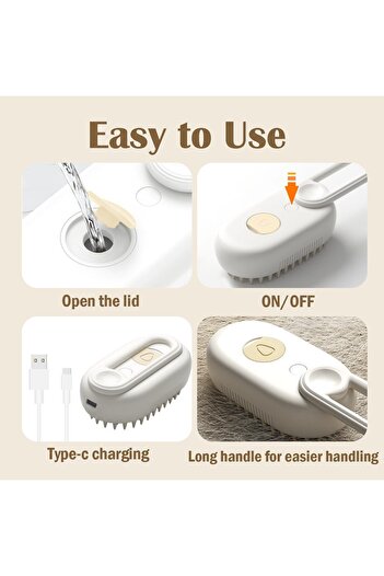 Mıncır Shop Versatile Steam Cat Dog Hair Collection Brush and Massage Comb