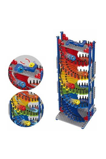 İSP Self-Assembly Ball Track Construction Set, "Likesmart Rainbow Track", 4 balls with faces am