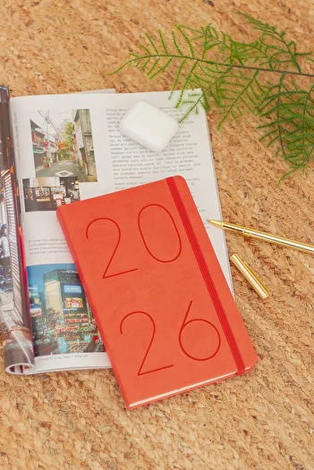Matt Notebook 2026 Year 13X21 cm Daily Agenda Orange