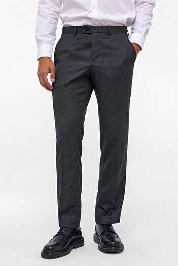SÜVARİ Siyah Regular Armürlü Pantolon
