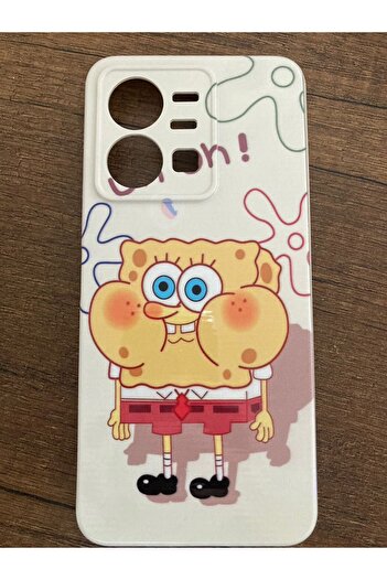 Newon Vivo Y35 Sponge Bob Printed Velvet Inside Premium Silicone Launch Phone Case