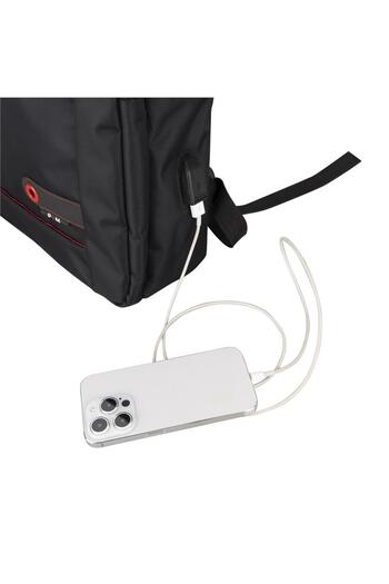 PLM Lucca-Usb-15.6 Black Notebook Backpack