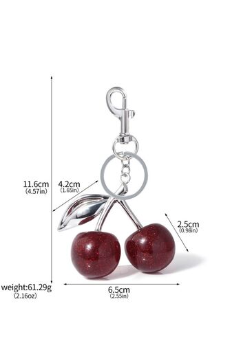 Miniso K00878-03 Fashion 3D Crystal Red Cherry Keychain Summer Fruit Cherry Pendant Keyring Women's Bag Acc