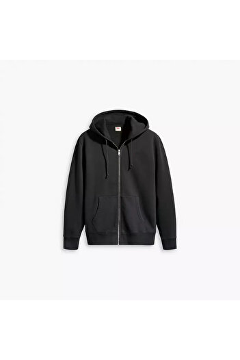 Levi's Hooded Collar Black Men's Sweatshirt Zippered Cardigan A9265-0000