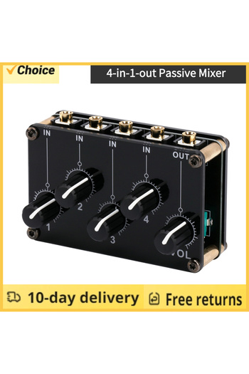 Choice 4-in-1-out Passive Mixer Module Mini Stereo 4-Channel Passive Mixer Audio Mixer 4 Audio Input to ...