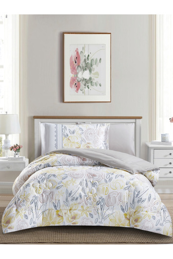 Donetella 4-Piece Digital Print Comforter Set – Twin Size 170x230 cm, Soft Microfiber Bedding Set.