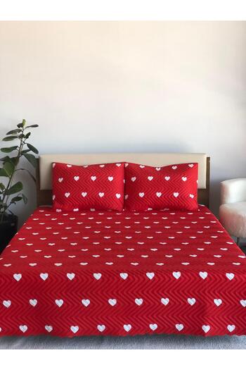 coverbox Double Dowry Pique Bed Cover Set 200X220 cm Multi-Purpose Blanket with 2 Pillow Cases