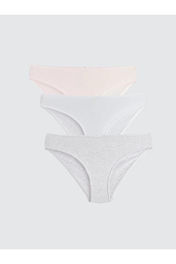 LC Waikiki LCW DREAM Chiloți de bikini simpli roz, pachet de 3