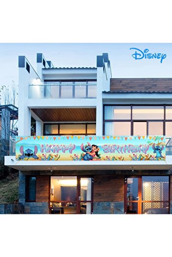 Miniso Vinyl 40x180cm Deep Sapphire Disney Stitch Party Decoration Banner Birthday Photography Background B