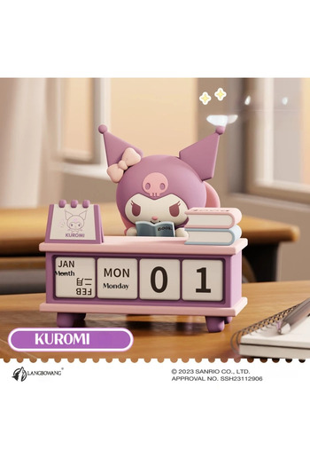 Miniso تقويم مكتبي من سلسلة Kuromi Sanrio Pochacco Kuromi، شخصيات متحركة كاواي، نموذج قابل للتجميع، ديكور مكتب