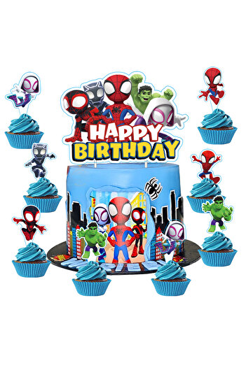 Miniso 25pcs 25pcs Spidey And His Amazing Friends Cake Topper、Cupcake Toppers, Spidey And His Amazing Frien