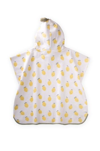 Cigit Lemon Printed Poncho Standard White