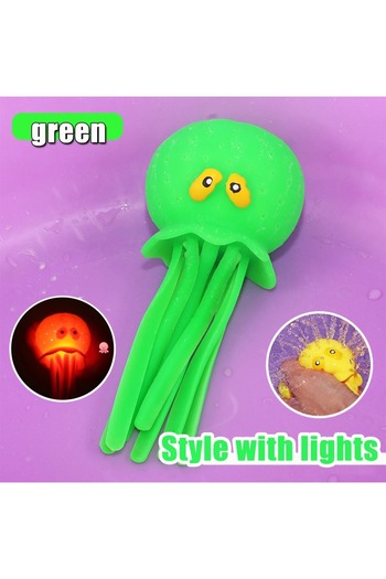 Choice Green with Light Octopus Baby Bath Toys - Absorbent Squeeze Water Toys Stress Relief Sensory Play -