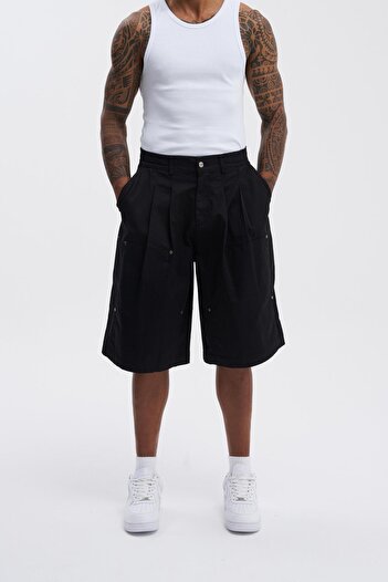 Machinist Men's Oversize Carpenter Black Shorts
