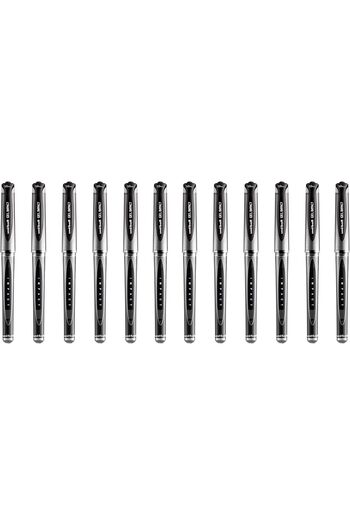 UNİ-BALL Uniball Uni Ball Black Capped (UM-153S) Gel Impact Rollerball Pen Ball Point Pens Broad 1mm Tip Nib