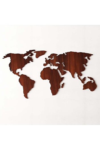 Marktna Modern wooden plaque with a world map pattern
