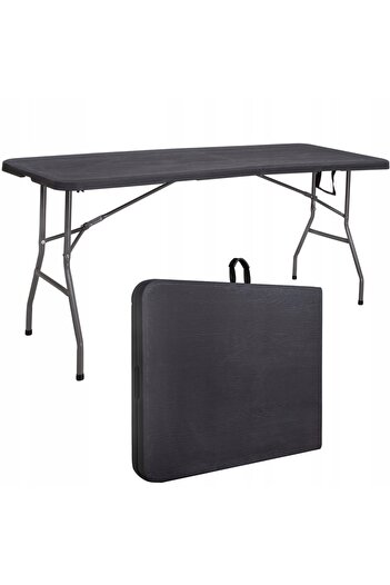 SERSIMO Masa dreptunghiulara pliabila multifunctionala, 1.8 m x 0.75 m x 0.75 m, neagra