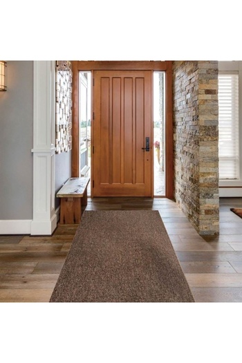 divendi-ro Carpet for hallway, with embossed pattern, with dense fabric and stitched edges, 140x90 cm, brown