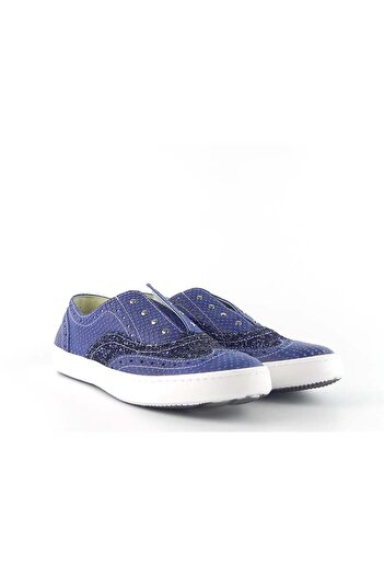 ZAZAMAG Pantofi dama casual Shine din piele naturala, albastru