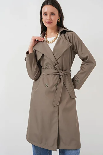 Bigdart 5918 Double Breasted Collar Trench Coat - D.Khaki