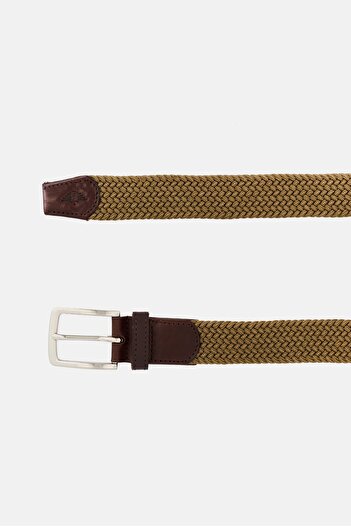 Dockers Men Braided Stretch Elastic Belt, Brown