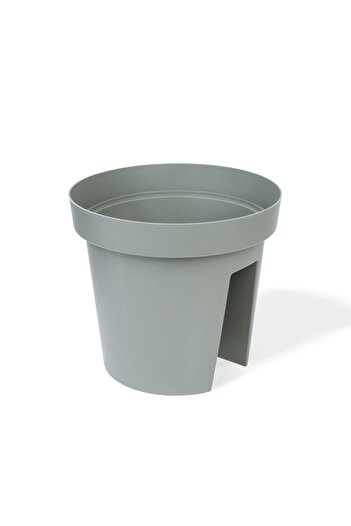 CLICK Ghiveci pentru Balustrada Mare, Plastic 28 X 25,5 Cm Gri