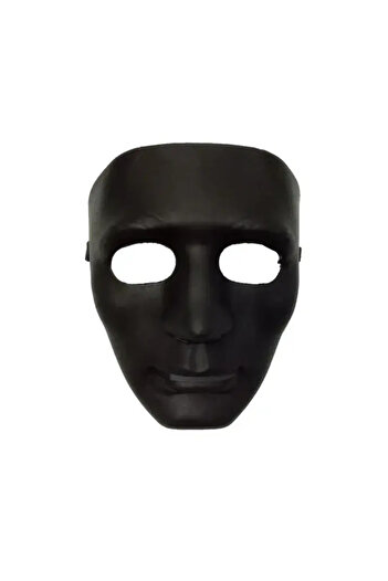 Big Party Plastic Mask Anonymous Male Black