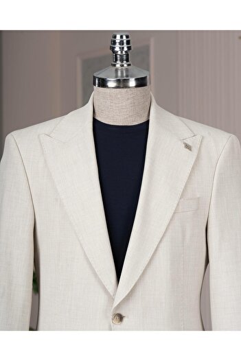 TerziAdemAltun Italian Style Slim Fit Bag Pocket Jacket Pants Suit Stone T14553