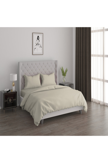 Cottage 3pcs cotton duvet cover 160*200cm - 200 thread count creamy