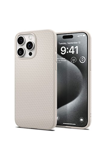 Spigen Liquid Air Compatible iPhone 15 Pro Max Case, Plastic, Titanium