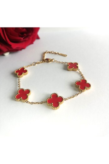staınless steel Double Sided Clover Steel Bracelet