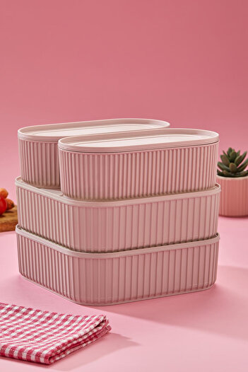 Genel Markalar 5 PARÇA PEMBE TAŞINABİLİR 17 LT. PİKNİK SEPETİ