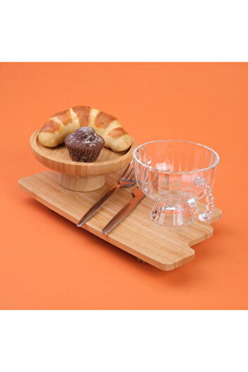 AROW 2-Piece Bead Handle Ice Cream Bowl - Transparent