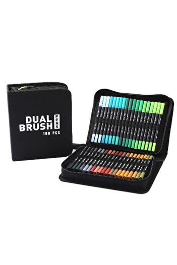 Flippy Water-Based Marker Pen Set, Flippy, 2 in 1, for Painting, Calligraphy, 100 Colors, Multicolor