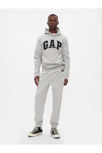 GAP Men's Light Gray Logo Fleece Jogger Sweatpants