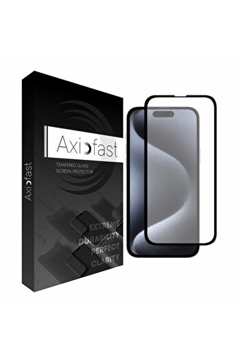 AXIO Folie AntiShock compatibila cu iPhone 15, Protect, G43, Hard Glass, Pitch Black