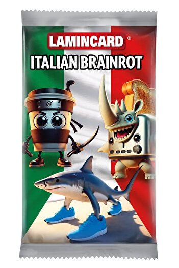 As Hrací karty, Italský Brainrot, sběratelská obálka s 5 kartami, LAMINCARD