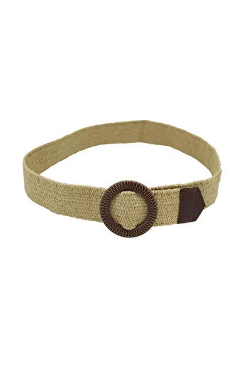 Anatolia Elastic Plastic Buckle Weave Straw Belt 4 cm X100 cm