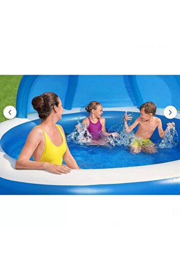 SAZE Pump Is a Gift Large Size Family Pool with Seat Wide Ale Pool Measures 2.41 X 2.41 X1.40