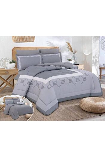 Al Saada Home Summer Microfiber Reversible Bedspread - 6 Pieces - King Size