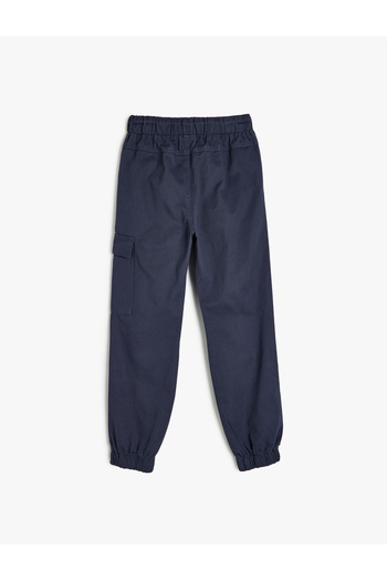 Koton Cotton Jogger Sweatpants with Lace-Up Waist Pocket Detail
