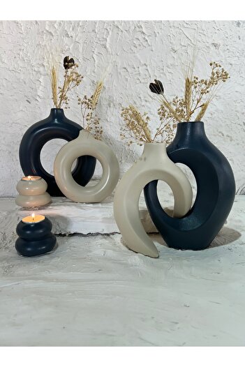 Zigzag Home Decorative 6 Piece Vase and Candle Holder Set /Ring Vase, Ivy Lover Vase, Tealight Candle Holder Set