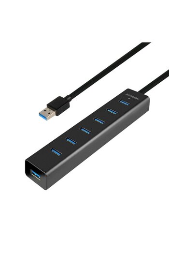 Axagon Hub USB HUE-SA7BP, 7 porturi USB 3.0, încărcare prin micro USB