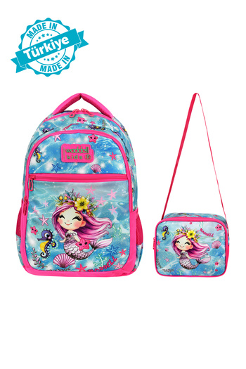 Maynimos Licensed Patterned Kindergarten Nursery Preschool Backpack and Thermal Lunch Bag