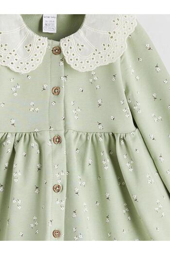 LC Waikiki LCW baby Bebe Yaka Çiçekli Kız Bebek Elbise (W5)