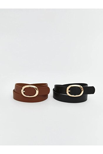 LC Waikiki LCW ACCESSORIES Γυναικεία ζώνη δερμάτινη εμφάνιση 2 τεμαχίων (W5)