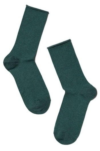Conte Elegant Women's cotton socks without elastic, Conte Elegant Comfort 000, Dark turquoise 38-39