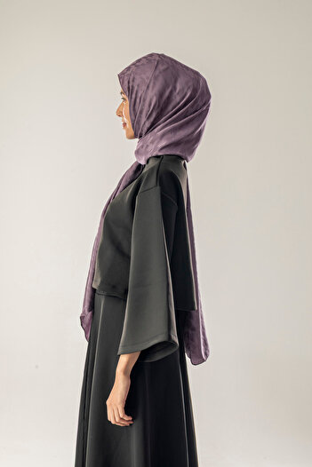 FLEUR SOİE Smoke Purple Big Hawkbeak Pattern Jacquard Shawl